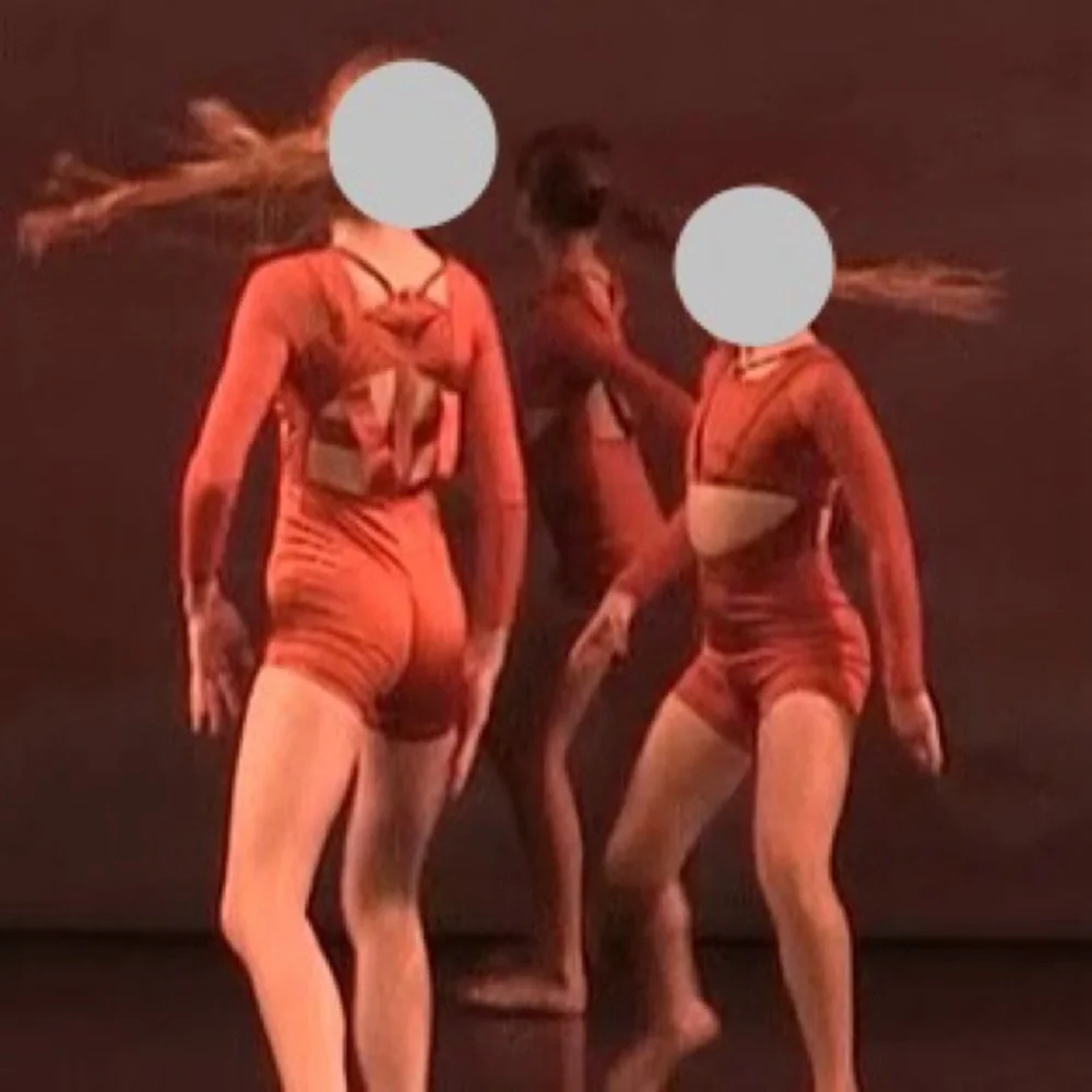 Weissman Orange Cutout Dance Costume with Long Sleeves